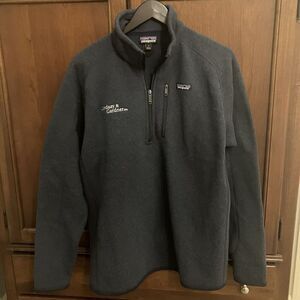 Patagonia Pullover Men Large Blue Better Sweater‎ 1/4 Zip Embroidered EUC